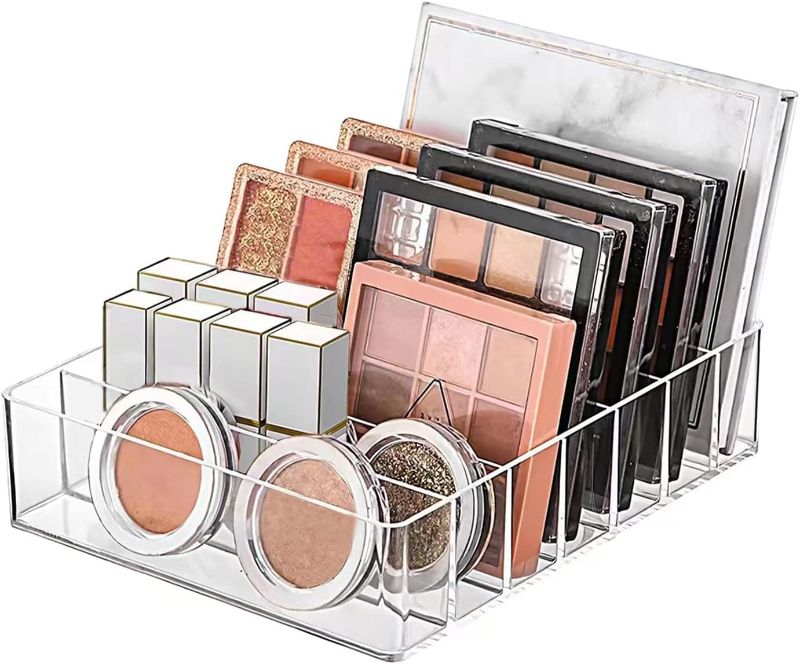 Photo 1 of  WECHENG Makeup Organizer for Eyeshadow Palette and Lipstick Organizer, 7 Section Divided Makeup Palette Organizer for Vanity Drawer Countertop Modern Cosmetics Storage(7.48" x 6.22" x 1.77")