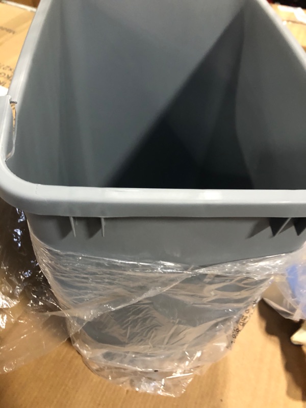 Photo 3 of ***FOR PARTS ONLY - TOP IS DAMAGED*** 

Rev-A-Shelf 35 Qt Under Sink Garbage Can for Base Kitchen and Bathroom Cabinet, Replacement Plastic Trash Bin for Laundry Rooms, Silver, RV-35-17-52