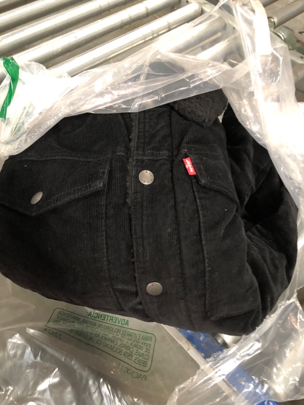 Photo 3 of Levi's Men's Corduroy Sherpa Lined Trucker Jacket (Regular & Big & Tall Sizes) Medium Black Wide Wale