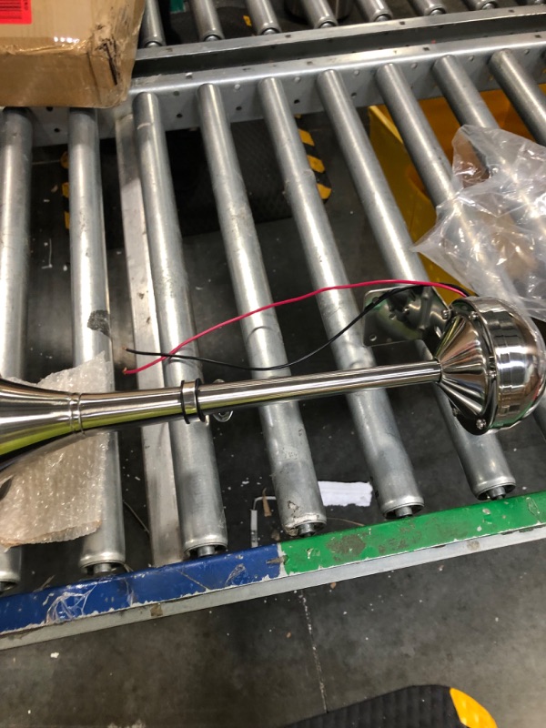 Photo 1 of Amarine Made 12v Marine Boat Horn 115db Stainless Steel Single Trumpet Horn for Ship Truck RV Trailer, Low Tone, 16-1/8"