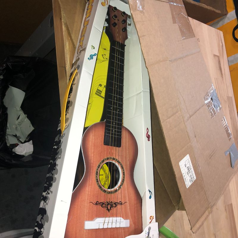 Photo 1 of Liberty Imports Happy Tune 6 String Acoustic Guitar Kids Toy - Vibrant Sounds and Realistic Strings - Beginner Practice Musical Instrument (Walnut)