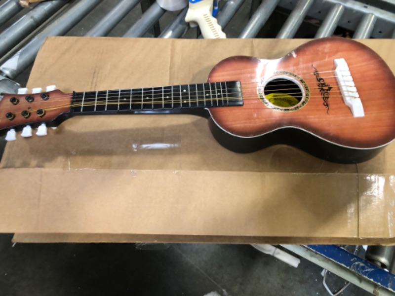Photo 1 of Liberty Imports Happy Tune 6 String Acoustic Guitar Kids Toy - Vibrant Sounds and Realistic Strings - Beginner Practice Musical Instrument (Walnut)