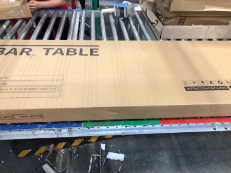 Photo 2 of ODK 63" Bar Table, Bar Height Pub Table, Counter Height Bar Table, Rectangular High Top Kitchen & Dining Counter Tables with Sturdy Legs & Easy-to-Clean Top & 10 Min Quick Assembly, Indoor use, White White 63"