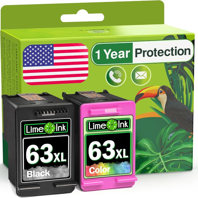 Photo 1 of 2 Pack Remanufactured Ink Replacement 63XL