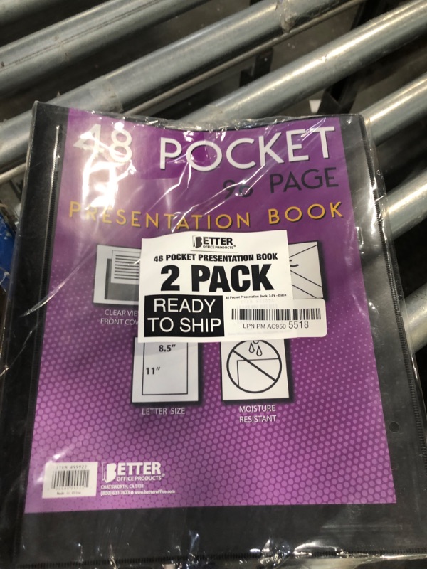 Photo 2 of Better Office Products 48 Pocket Bound Presentation Book, with Clear View Front Cover, 96 Sheet Protector Pages, 8.5" x 11" Sheets, Art Portfolio, Durable Poly Covers, Letter Size
