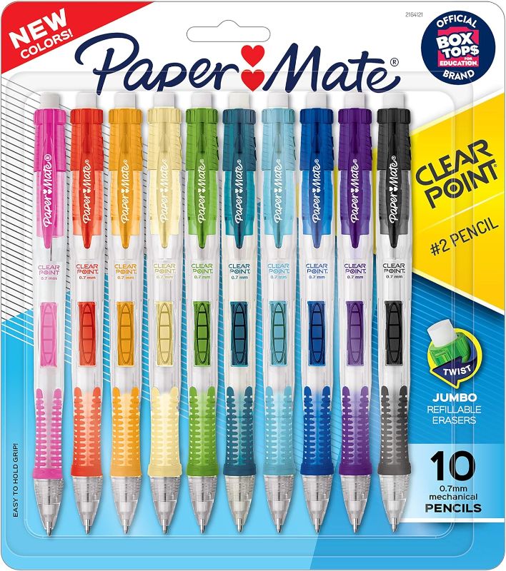 Photo 1 of Paper Mate Clearpoint Pencils, HB #2 Lead (0.7mm), Assorted Barrel Colors, 10 Count
