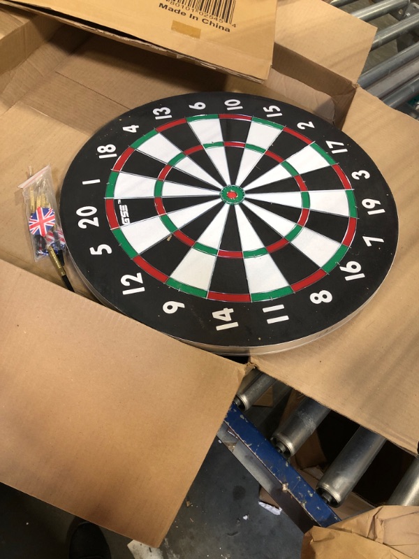 Photo 3 of 18" Regulation Size Steel Tip Dartboard Game Set. Excellent Bristle/Sisal, Baseball, Bullseye, Dart Board Game Set for Adults&Kids(Several Styles Available) 2-in-1 Paper Baseball/Dart Board Set