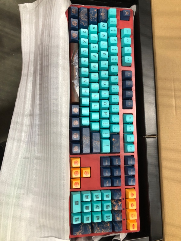 Photo 3 of Akko World Tour Beijing 108-Key Wired Mechanical Gaming Keyboard, Programmable with OEM Profiled PBT Dye-Sub Keycaps and N-Key Rollover, Mac/Win Compatible Sakura Switch