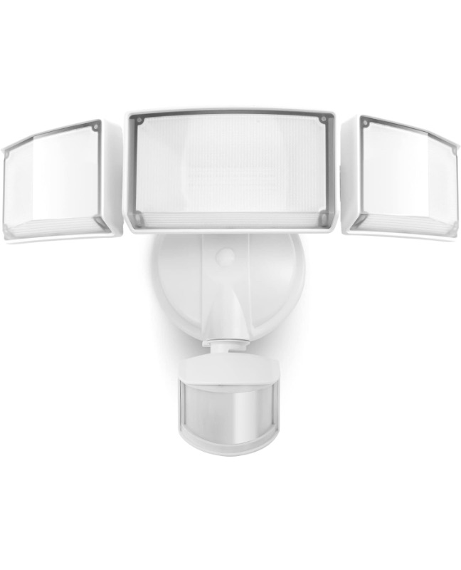 Photo 1 of LUTEC 72W 6300LM LED Security Lights Motion Sensor Light Outdoor, 5000K Daylight, IP65 Waterproof, Dusk to Dawn, 3 Head Motion Detected Flood Light for Garage, Yard, Porch(White)