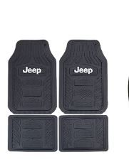 Photo 1 of Jeep Weatherpro 4 Piece Floor Mats Set, Floor Mats by Plasticolor (001668R01) , Black & Car Truck SUV Black Grip Steering Wheel Cover - Speed for Jeep Floor Mats