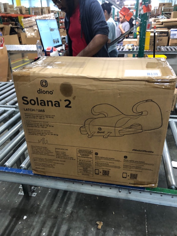 Photo 1 of Diono Solana 2 XL 2022, Dual Latch Connectors, Lightweight Backless Belt-Positioning Booster Car Seat, 8 Years 1 Booster Seat, Black NEW! LATCH Connect Single Black