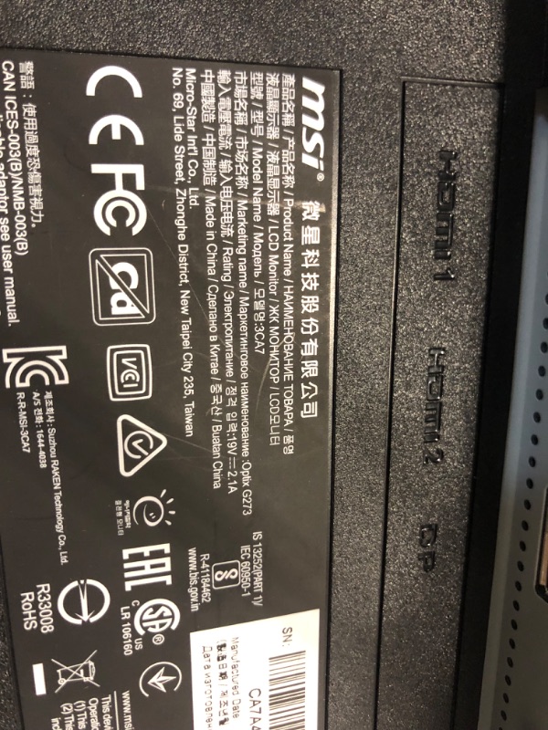 Photo 1 of MSI Optix G273 27" Class FHD IPS Gaming Monitor (Renewed)