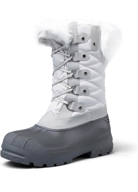 Photo 1 of mysoft Women's Snow Boots Warm Insulated Faux Fur Lined Waterproof Mid-Calf Winter Boots