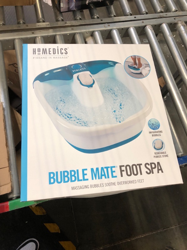 Photo 2 of HoMedics Bubble Mate Foot Spa, Toe Touch Controlled Foot Bath with Invigorating Bubbles and Splash Proof, Raised Massage nodes and Removable Pumice Stone