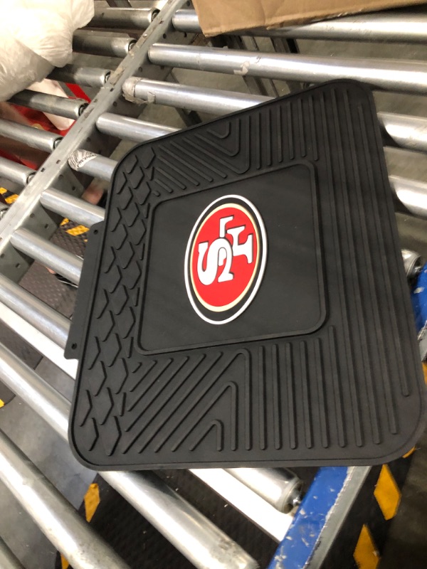 Photo 1 of FANMATS 9973 San Francisco 49ers Back Row Utility Car Mat - 1 Piece - 14in. x 17in., All Weather Protection, Universal Fit, Molded Team Logo Rear