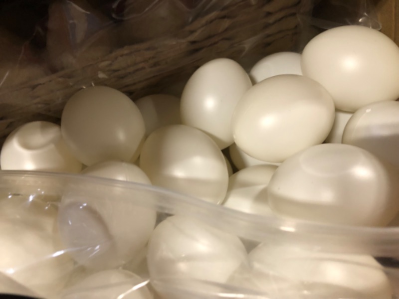 Photo 1 of 180 Pcs White Plastic Eggs Paintable Easter Eggs, Fake Eggs Plastic Eggs for Crafts with Paper Egg Trays for DIY, Crafts, Easter Party Favors, Easter Hunts, Basket Fillers