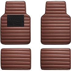 Photo 1 of FH Group Floor Mats - Faux Leather Floor Mats for Cars, Universal Fit Automotive Floor Mats, All Purpose Car Floor Mats, PU Leather Protector Mat for Most Sedan, SUV, Truck Floor Mats Brown