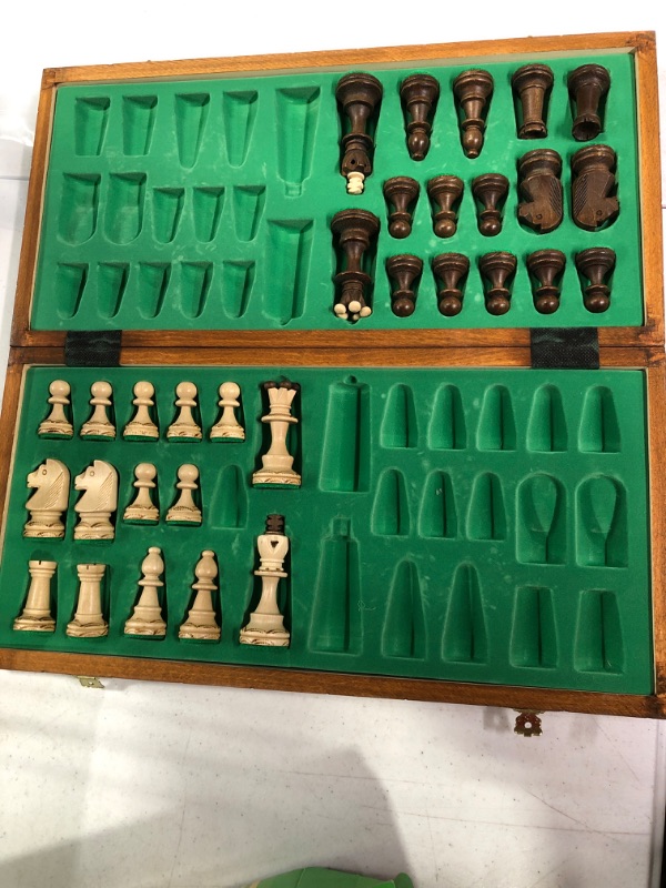 Photo 1 of Chess and games shop Muba Beautiful Handcrafted Wooden Chess Set with Wooden Board and Handcrafted Chess Pieces - Gift idea Products (16inch (40 cm)) 16" (40 cm)