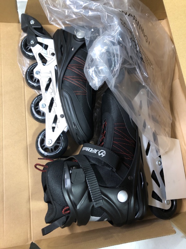 Photo 1 of JetHok Inline Skates Advantage Pro Women’s and Men's Adult Fitness Inline Skate, Professional Aluminum Inline Rollerskates Outdoor (Black and Red, Size...
