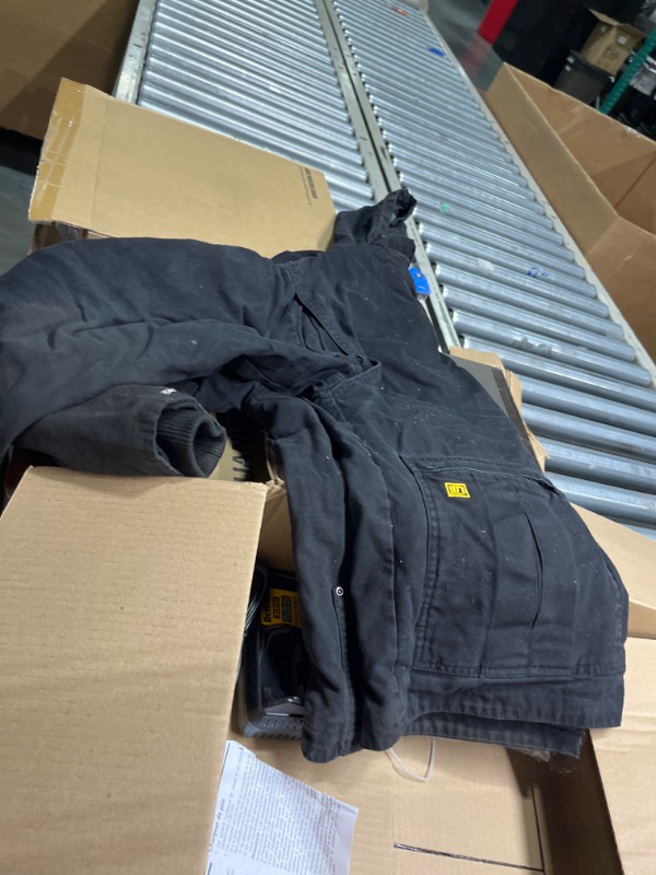 Photo 2 of **jacket is dirty need to be washed**DEWALT Unisex Adult With 2.0ah Battery and Charger DEWALT Heated Heavy Duty Work Coat, Black, Medium US
