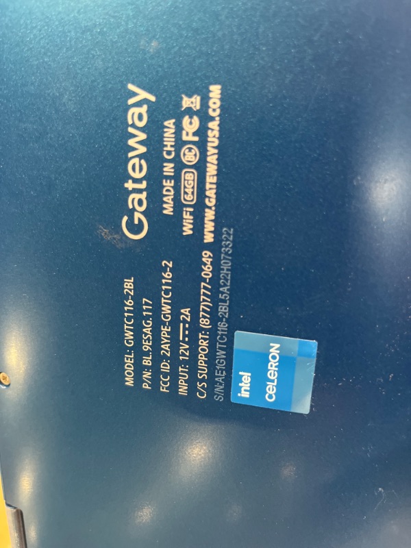 Photo 4 of Gateway GWTC116-2BL 11.6 inch Touch 4GB 64GB eMMC Celeron N4020 1.1GHz Win10S, Blue, 11-11.99 inches
