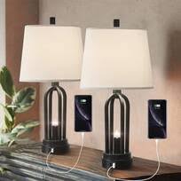 Photo 1 of 22" Metal USB Table Lamp (Set of 2)