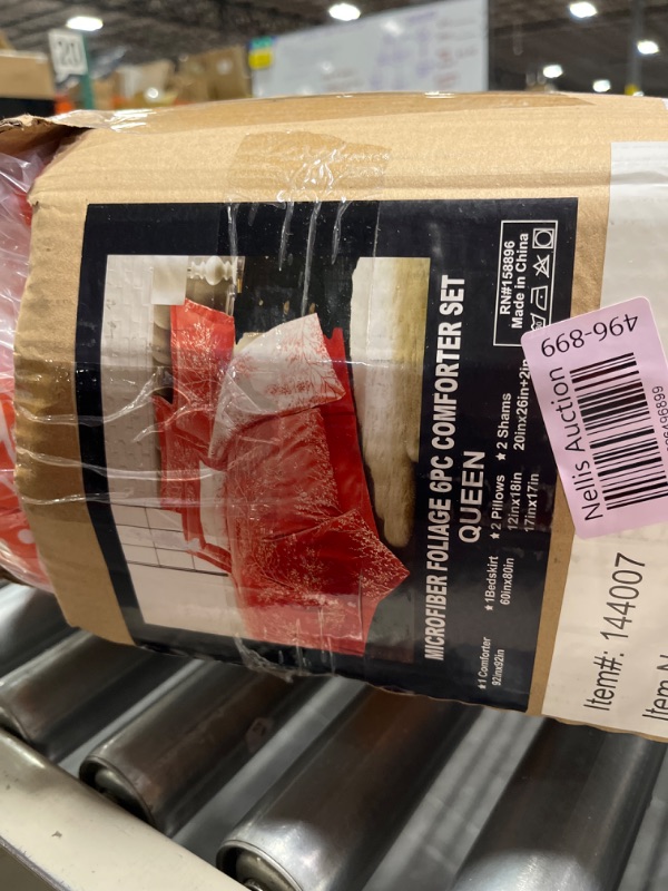 Photo 1 of Spirit Linen 6pcs Queen Comforter Set - Cozy Deep Sleep Microfiber Bedding Comforter Sets with Foliage Designed - Queen Size Comforter Sets with Pillow Shams (Coral, Queen) 6pc Queen Coral