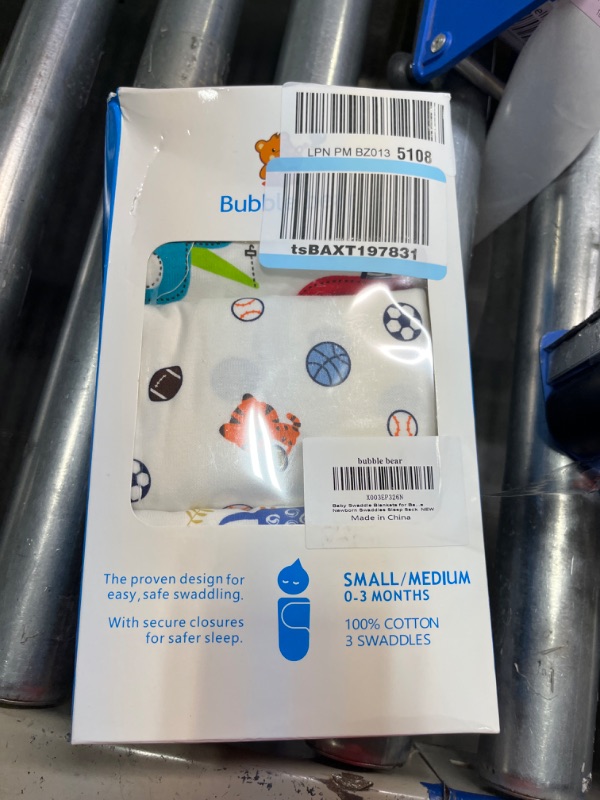 Photo 1 of Baby Swaddle Blankets for Baby Boy Girl 3-6 Months ,Hypoallergenic Skin-Friendly Baby Swaddle,Cute Little Soccer Ball, Dinosaur, Adjustable Newborn Swaddles Sleep Sack Happy Childhood Small 3-6 Month