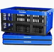 Photo 1 of CleverMade Collapsible Shopping Basket, Charcoal, 3PK