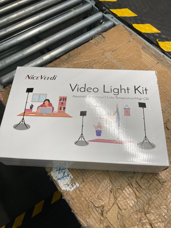Photo 2 of 1-Pack LED Video Light Kit, NiceVeedi Photography Lighting Kit, 2800-6500K Dimmable Studio Light with Tripod Stand & Phone Holder, 73" Stream Light for Video Recording, Game Streaming