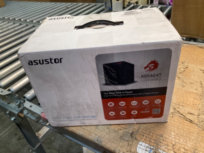 Photo 1 of Asustor AS5404T 4 Bay NAS Storage, Quad-Core 2.0GHz CPU, 4xM.2 NVMe SSD Slots, 2x2.5GbE Ports, 4GB DDR4 RAM, Gaming Network Attached Storage, Home Personal Cloud Storage (Diskless)