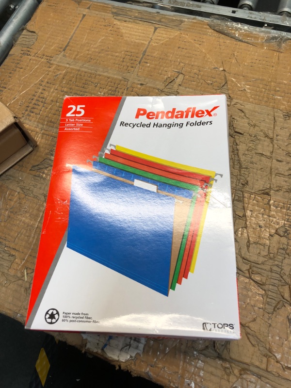 Photo 3 of Pendaflex Hanging File Folders, Letter Size, Assorted Colors, 1/5-Cut Adjustable Tabs, 25 Per Box (81663) Assorted Colors Letter Folders