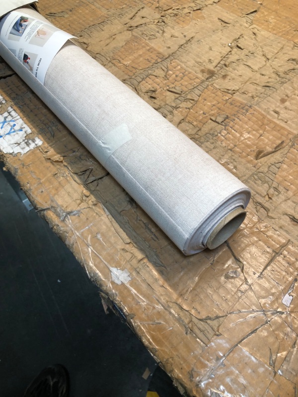 Photo 3 of 24" X 394" Cream Peel and Stick White Wallpaper Grassweave Thick Removable Modern Beige Grasscloth Linen Textured Wallpaper Contact Paper for Walls Cabinets Bedroom Counter Top Liners Fireplace 24"x394" WHITE GREY