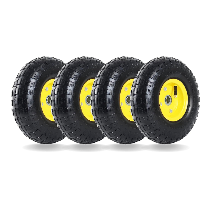 Photo 1 of (4 Pack) 10? Heavy-Duty Tire Wheel - 4.10/3.50-4? for Hand Trucks Gorilla Cart