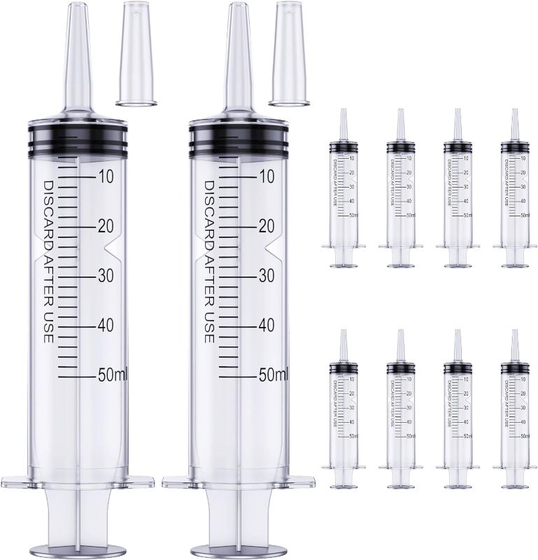 Photo 1 of 50ml Syringe for Liquid | Liquid Syringe | Plastic Syringes | Syringe with Cap & Catheter Tip -Individual Sealed (No Needle?(30 pack)