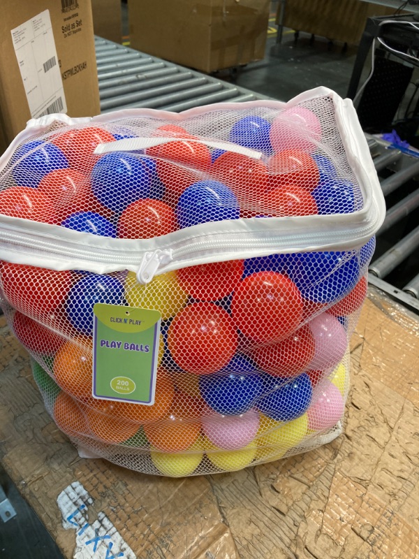 Photo 1 of Click N' Play Ball Pit Balls Pack of 50 | Phthalate Free & BPA Free | Crush Proof Plastic Ball | 6 Bright Colors in Reusable and Durable Storage Mesh Bag with Zipper