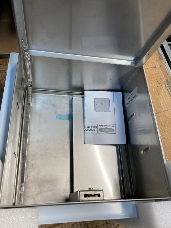Photo 1 of BOBRICK 505 Stainless Steel Recessed Specimen Pass-Thru Cabinet, Satin Finish, 10-9/16" Height, 11-1/4"