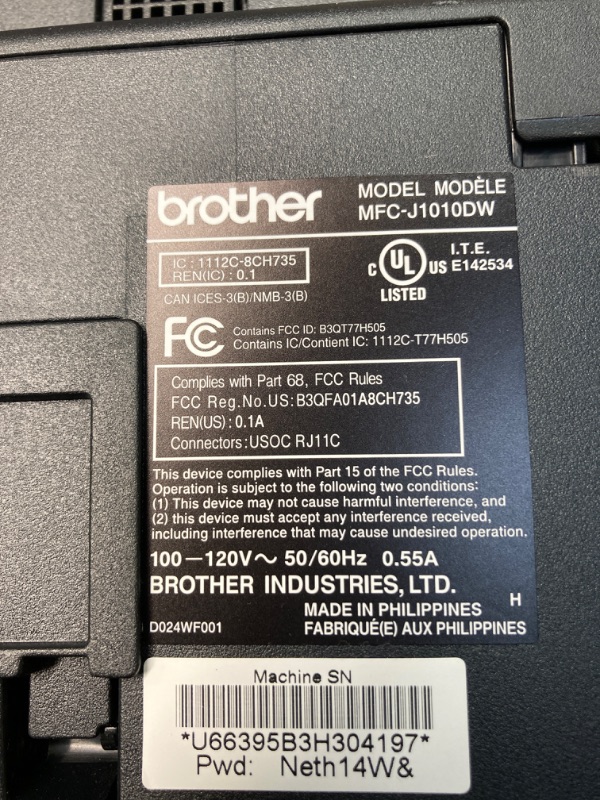 Photo 4 of Brother MFC-J1010DW Wireless Color Inkjet All-in-One Printer with Mobile Device and Duplex Printing, Refresh Subscription and Amazon Dash Replenishment Ready **USED*** PRINT HEAD IS CLOGGED*** 