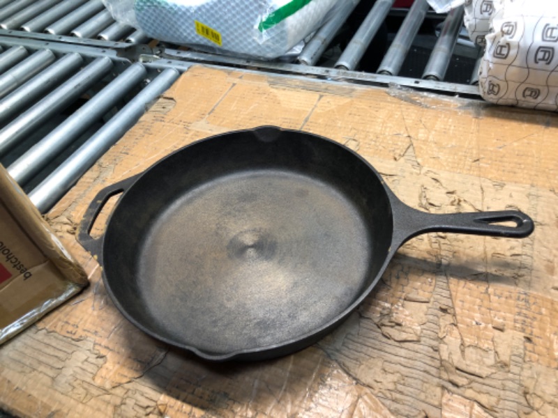 Photo 3 of ***USED*** 
Saute Fry Pan - Chefs Pan, Pre-Seasoned Cast Iron Skillet - Frying Pan 12 Inch - Safe Grill Cookware for indoor & Outdoor Use - Cast Iron Pan (Black)