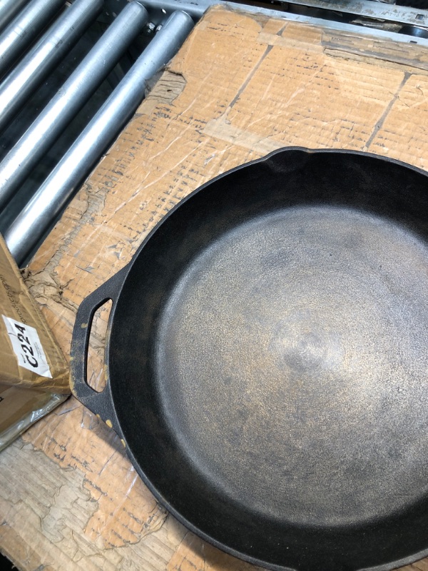 Photo 4 of ***USED*** 
Saute Fry Pan - Chefs Pan, Pre-Seasoned Cast Iron Skillet - Frying Pan 12 Inch - Safe Grill Cookware for indoor & Outdoor Use - Cast Iron Pan (Black)