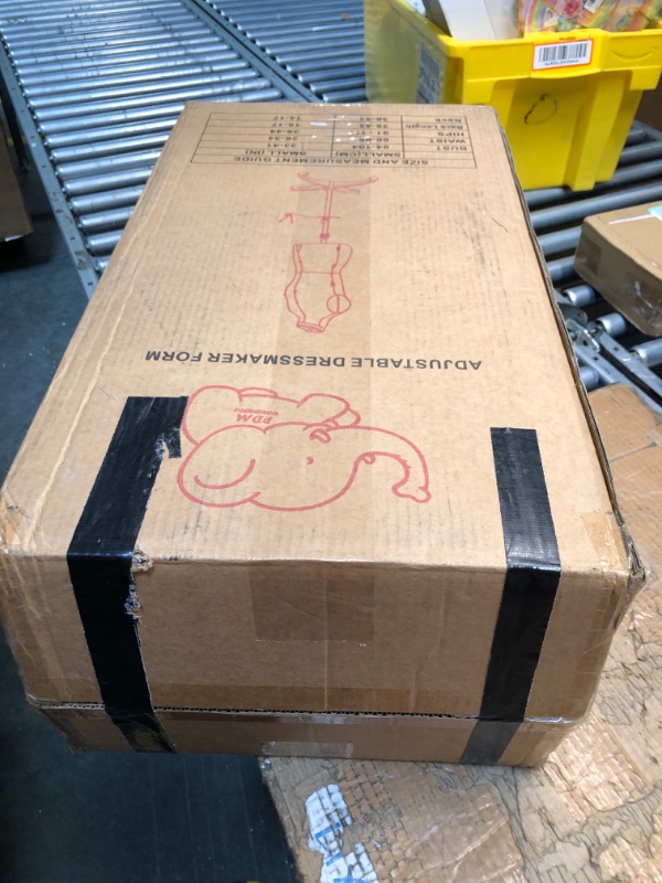 Photo 1 of PDM WORLDWIDE Dress Form Adjustable Female Mannequin Torso with 13 Adjuster Fabric Pinnable Model for Body Sewing, Detachable Metal Rolling Base, Height Range 42.5"-60" for Clothing Display, Small Red Small