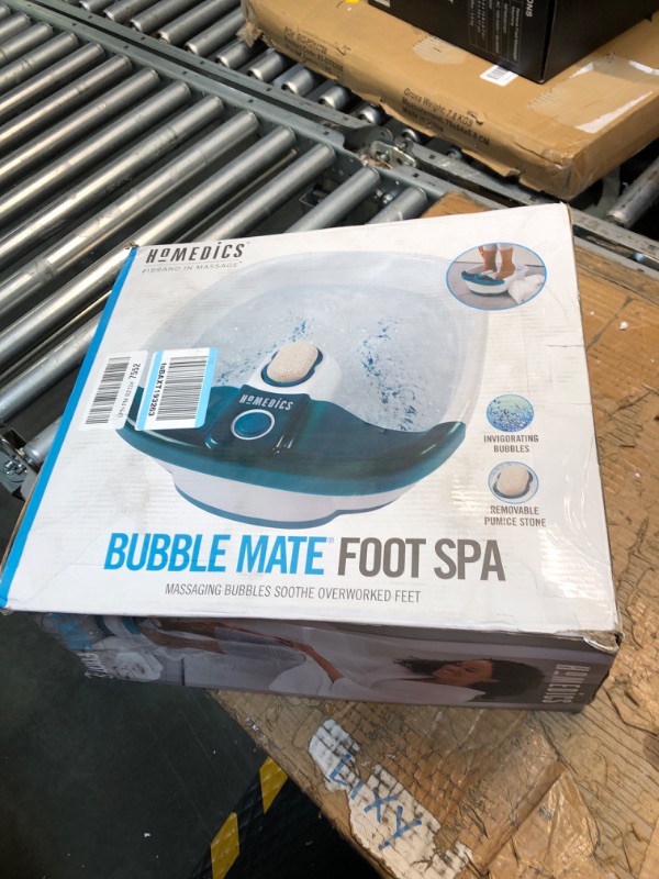 Photo 2 of HoMedics Bubble Mate Foot Spa, Toe Touch Controlled Foot Bath with Invigorating Bubbles and Splash Proof, Raised Massage nodes and Removable Pumice Stone