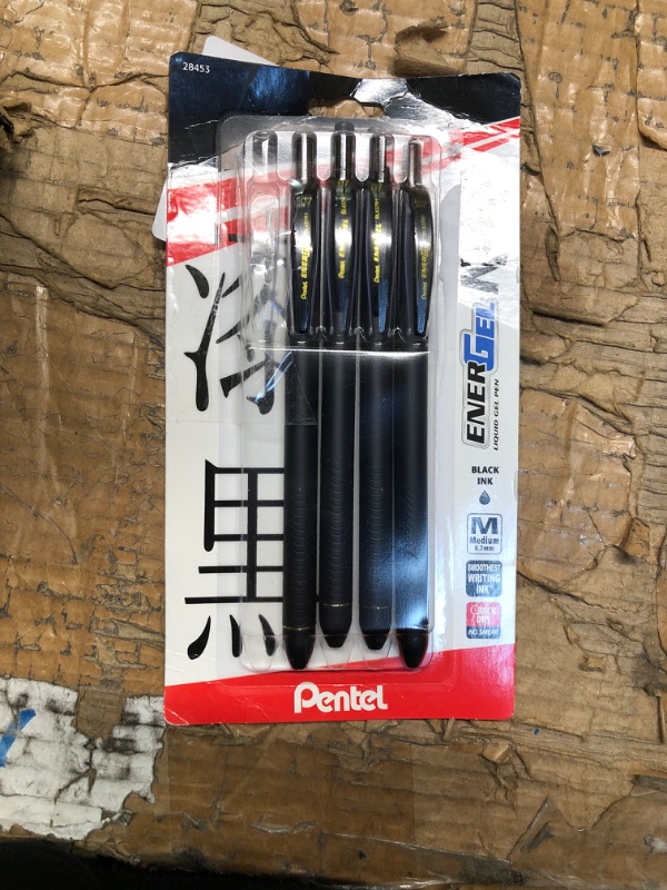 Photo 2 of Pentel EnerGel Kuro Liquid Gel Pen, (0.7mm) Medium line, Black Ink, 5 Pack