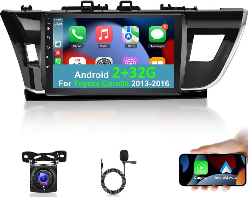 Photo 1 of [2+32G] Car Radio for Toyota Corolla 2013-2016 - Wireless Apple Carplay and Android Auto - 10.1 Inch Touchscreen Android 13 Car Stereo with WiFi/GPS/SWC/Multiple UI + AHD Backup Camera