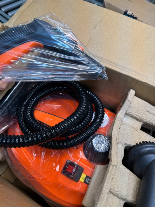 Photo 1 of **FOR PARTS**Dyna-Living Steam Cleaner 1800W Multipurpose Steam Cleaner for Home Use 5.0 BAR High-Pressure Steam Cleaner for Car Detailing 320°F High-Temperature Steam Cleaner for Carpets Floor Steam Cleaner with Stainless Steel Inner Pot, 2.1L Tank Orang