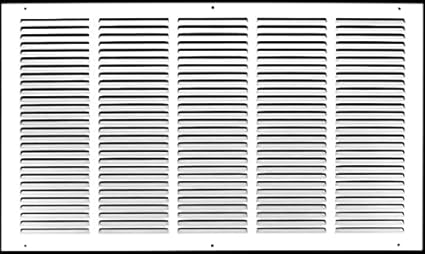 Photo 1 of 24" x 10" Steel Return Air Grille | HVAC Vent Cover Grill for Wall, Sidewall and Ceiling | Air Return Vent Covers, White (Screws Included) | Outside Dimensions: 25.75"W x 11.75"H