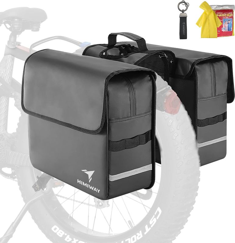 Photo 1 of Himiway Bike Bags for Rear Rack 36L Foldable Bike Panniers for Cargo Rack IP65 Waterproof Bicycle Trunk Bag 3M Reflective Strips & Adjustable Straps & Carrying Handle Bicycle Pannier Fit All Bike Rack