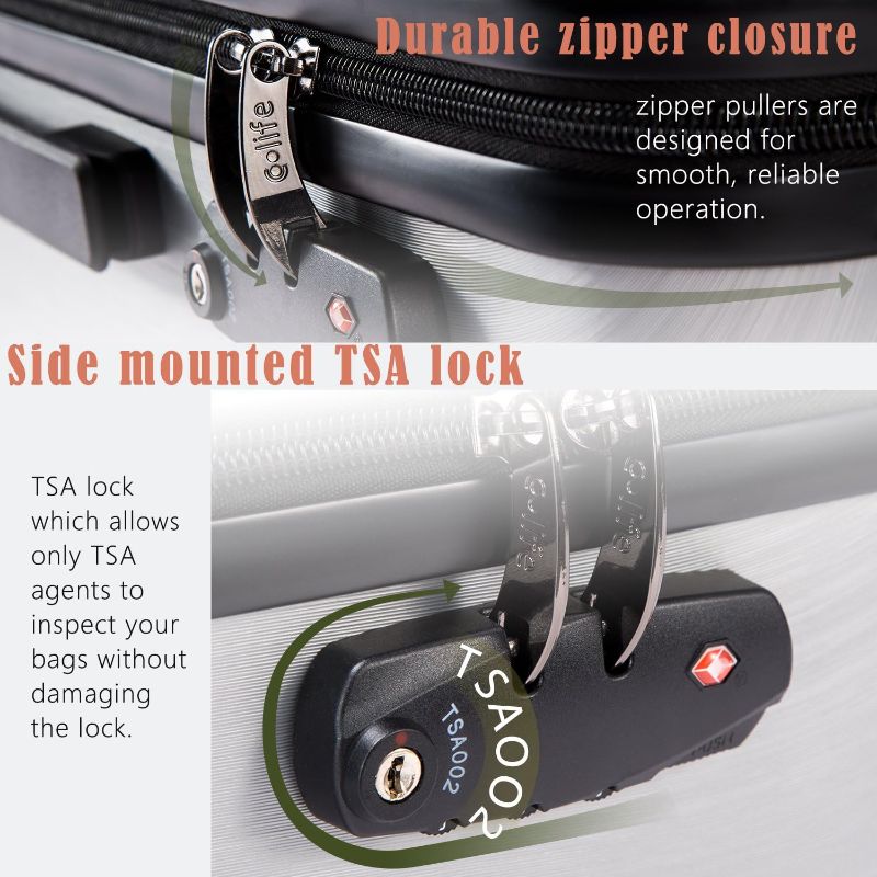 Photo 2 of Coolife Luggage Expandable Suitcase PC+ABS 3 Piece Set with TSA Lock Spinner 20in24in28in