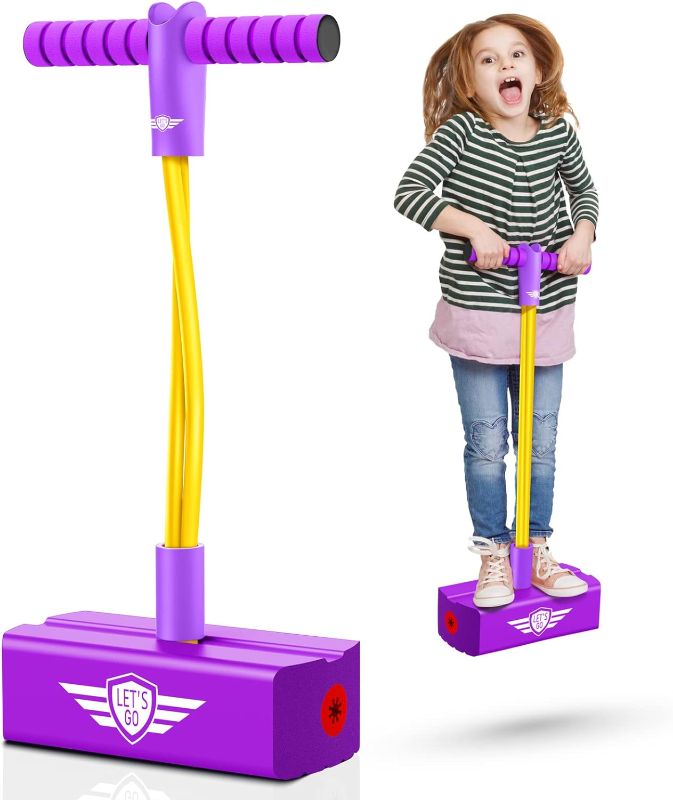 Photo 1 of CUUGO LET'S GO! CG Jumping Promotes Growing Taller- Pogo Stick Foam Pogo Jumper for Kids, Toys for 3-12 Year Old Boys Girls Outdoor Toys Indoor Toys Fun Gifts Christmas Stocking Stuffers Gifts