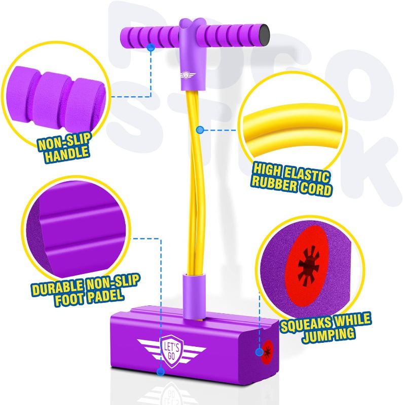 Photo 1 of CUUGO LET'S GO! CG Jumping Promotes Growing Taller- Pogo Stick Foam Pogo Jumper for Kids, Toys for 3-12 Year Old Boys Girls Outdoor Toys Indoor Toys Fun Gifts Christmas Stocking Stuffers Gifts